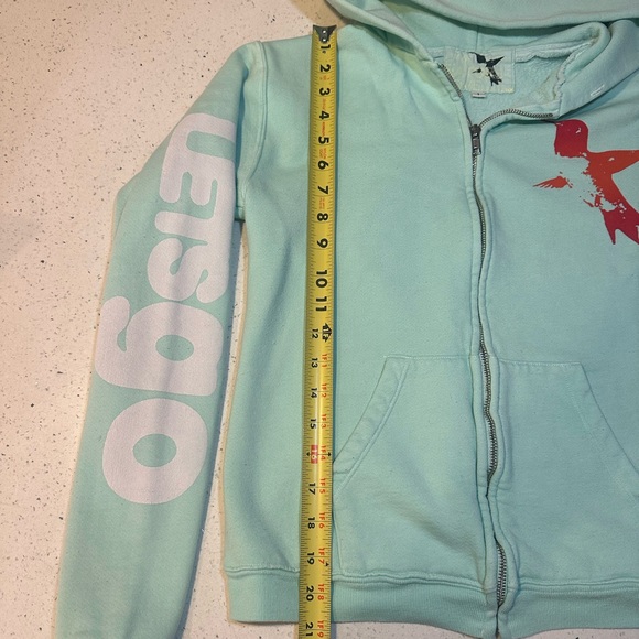 Freecity zip up hoodie with “Let’s Go” sleeve / GUC - Picture 10 of 16